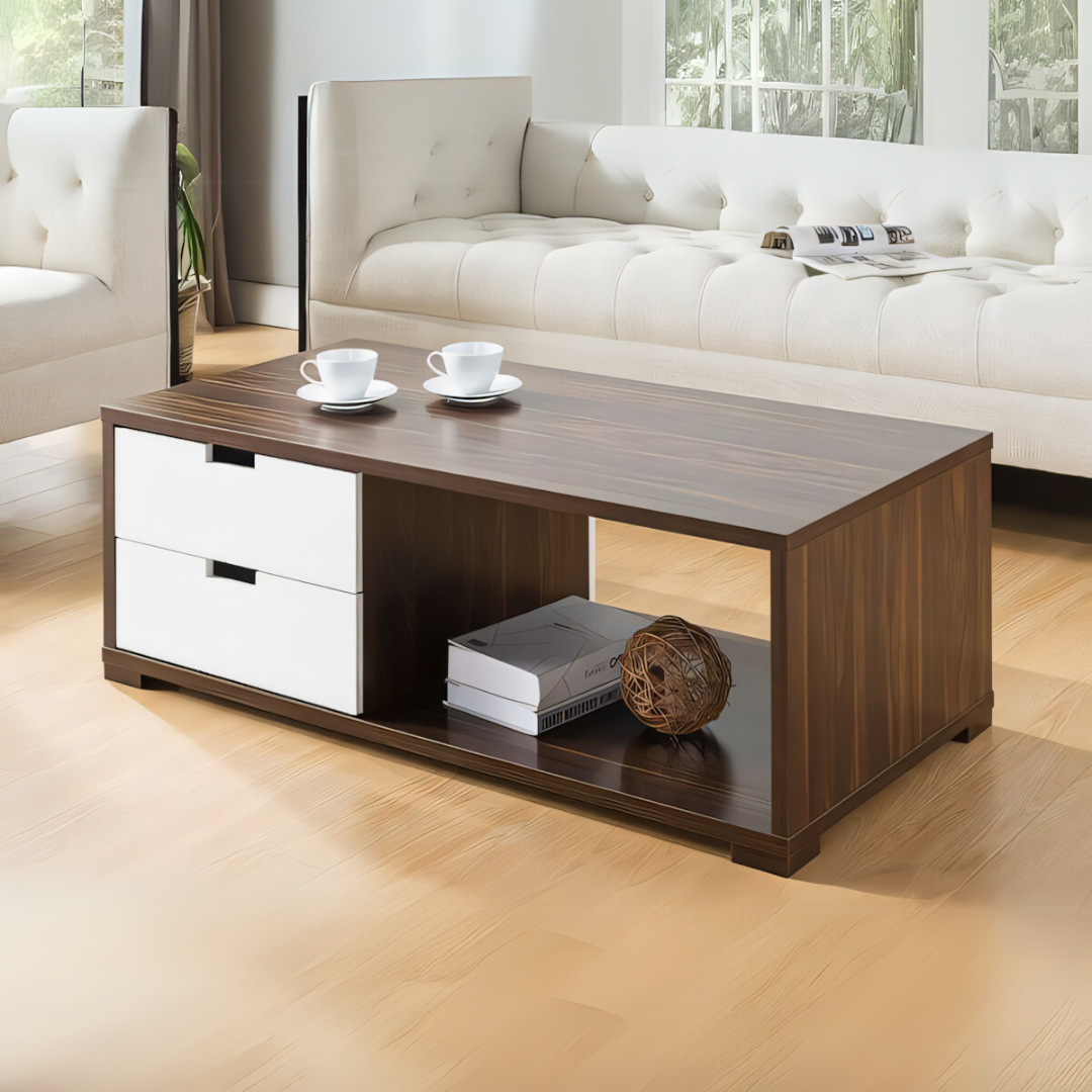 Table Unit White & Brown - 120 x 60 x 40 cm | TA14