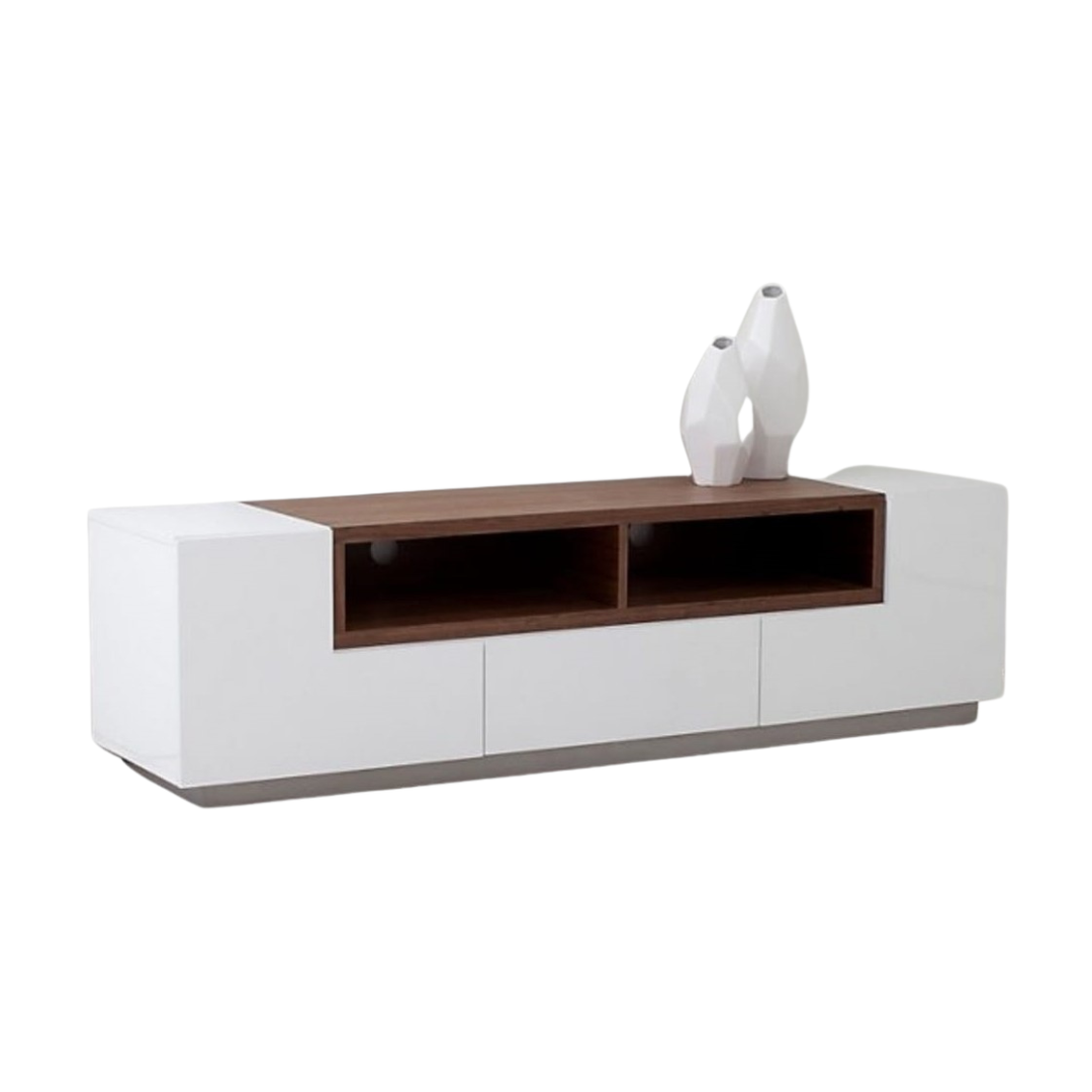 Tv Unit White & Wooden - 160 x 40 x 40 cm | TV8