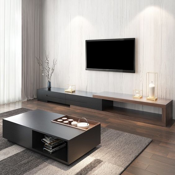 Living Room Set Black & Brown - 240 x 40 x 40 cm | SET1