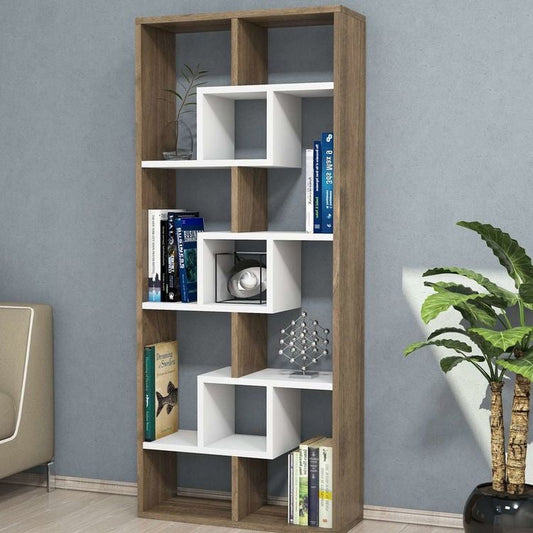 Display Unit White & Wooden - 80 x 30 x 180 cm | DU7