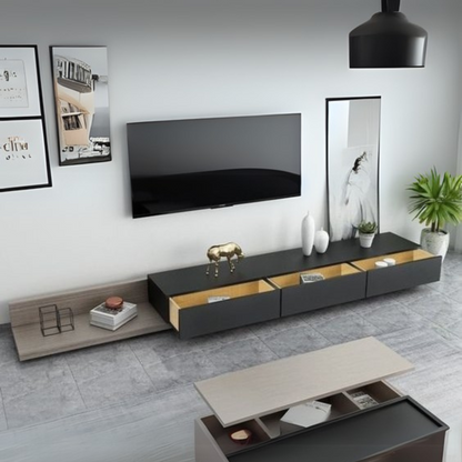 Living Room Set Black & Grey - 240 x 40 x 40 cm | SET2