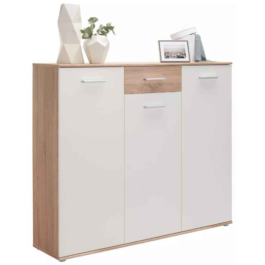 Shoe Closet White & Wooden - 120 x 40 x 100 cm | SU36