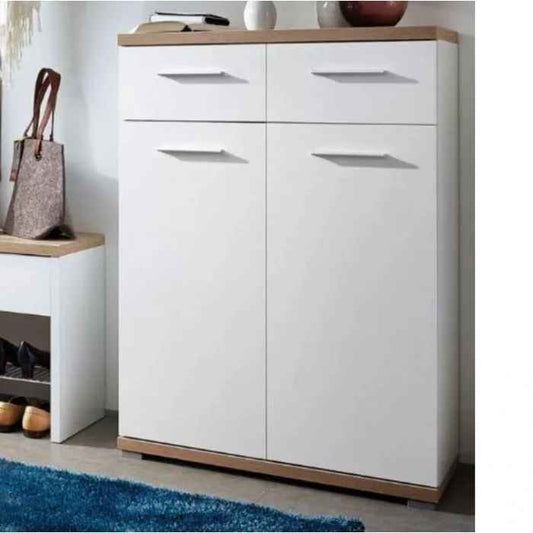 Shoe Closet White & Wooden - 80 x 40 x 120 cm | SU42