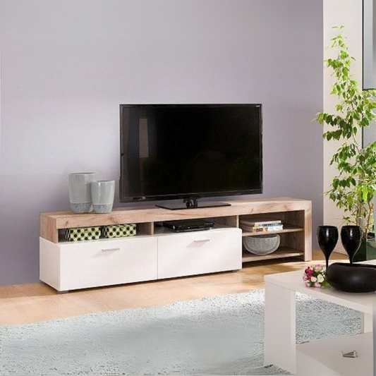 Tv Unit White & Wooden - 150 x 30 x 40 cm | TV5