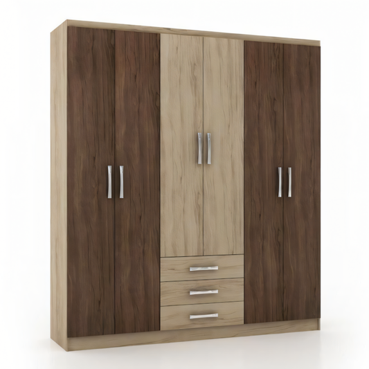 Wardrobe Brown & Grey - 220 x 50 x 220 cm | WD16