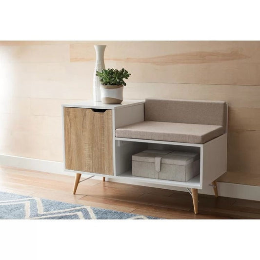 Shoe Closet White & Wooden - 100 x 40 x 70 cm | SU63