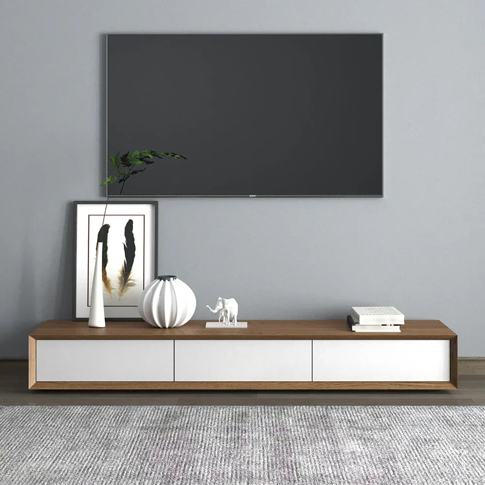 Tv Unit White & Brown - 160 x 40 x 40 cm | TV104