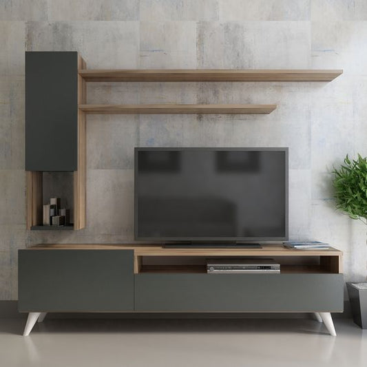 Tv Unit Black & Wooden - 160 x 35 x 40 cm | TV1