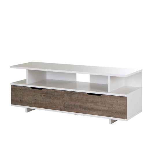 Tv Unit White & Wooden - 140 x 40 x 40 cm | TV42
